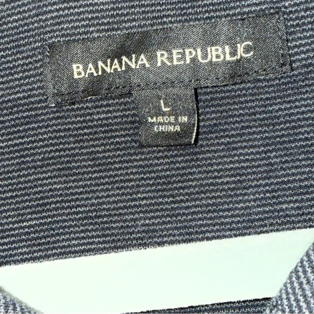 Banana Republic Men’s Luxury-Touch Polo Shirt Black Heather Size L EUC